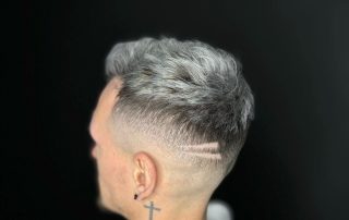 Textured top with a skin fade